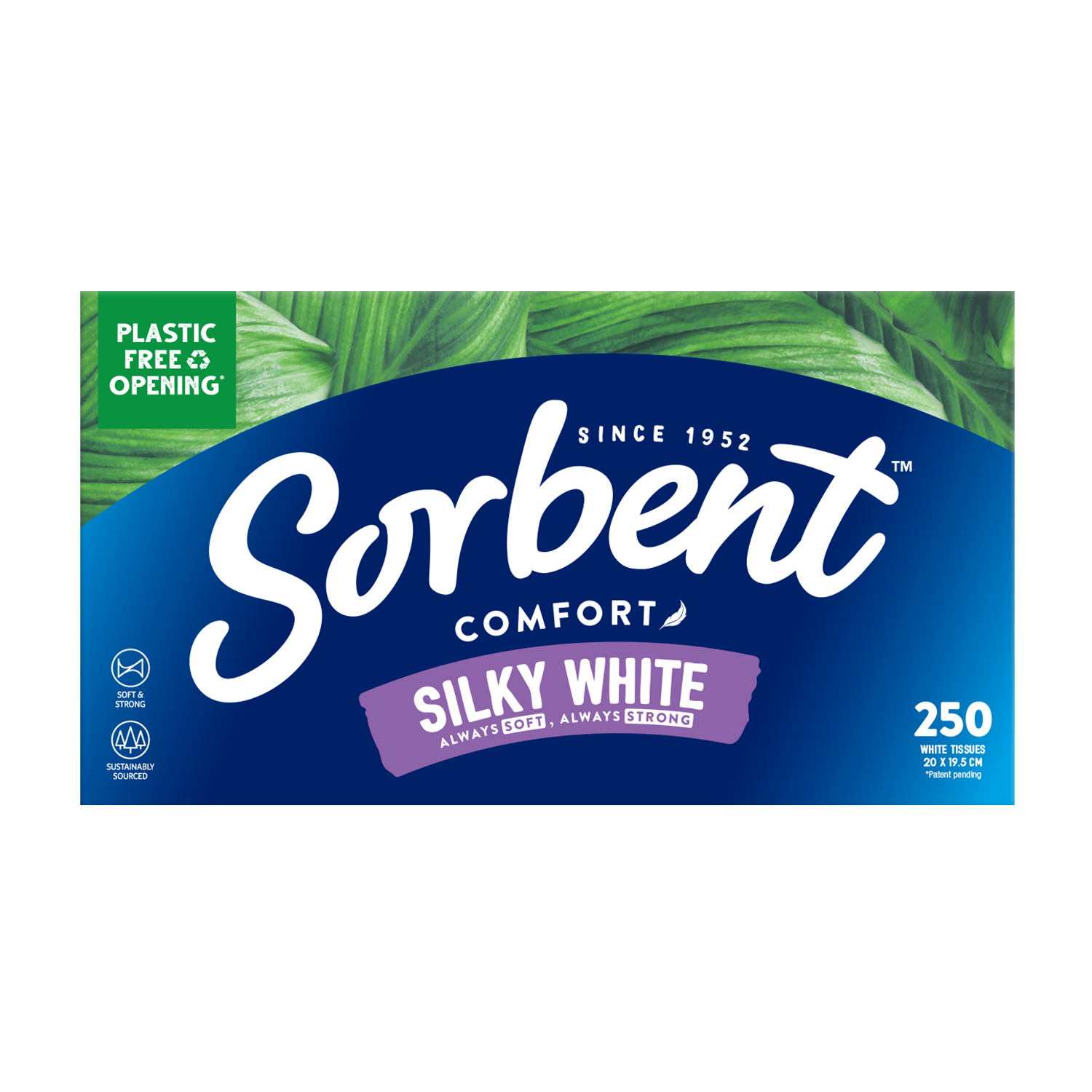 Sorbent Silky White Facial Tissues - 250