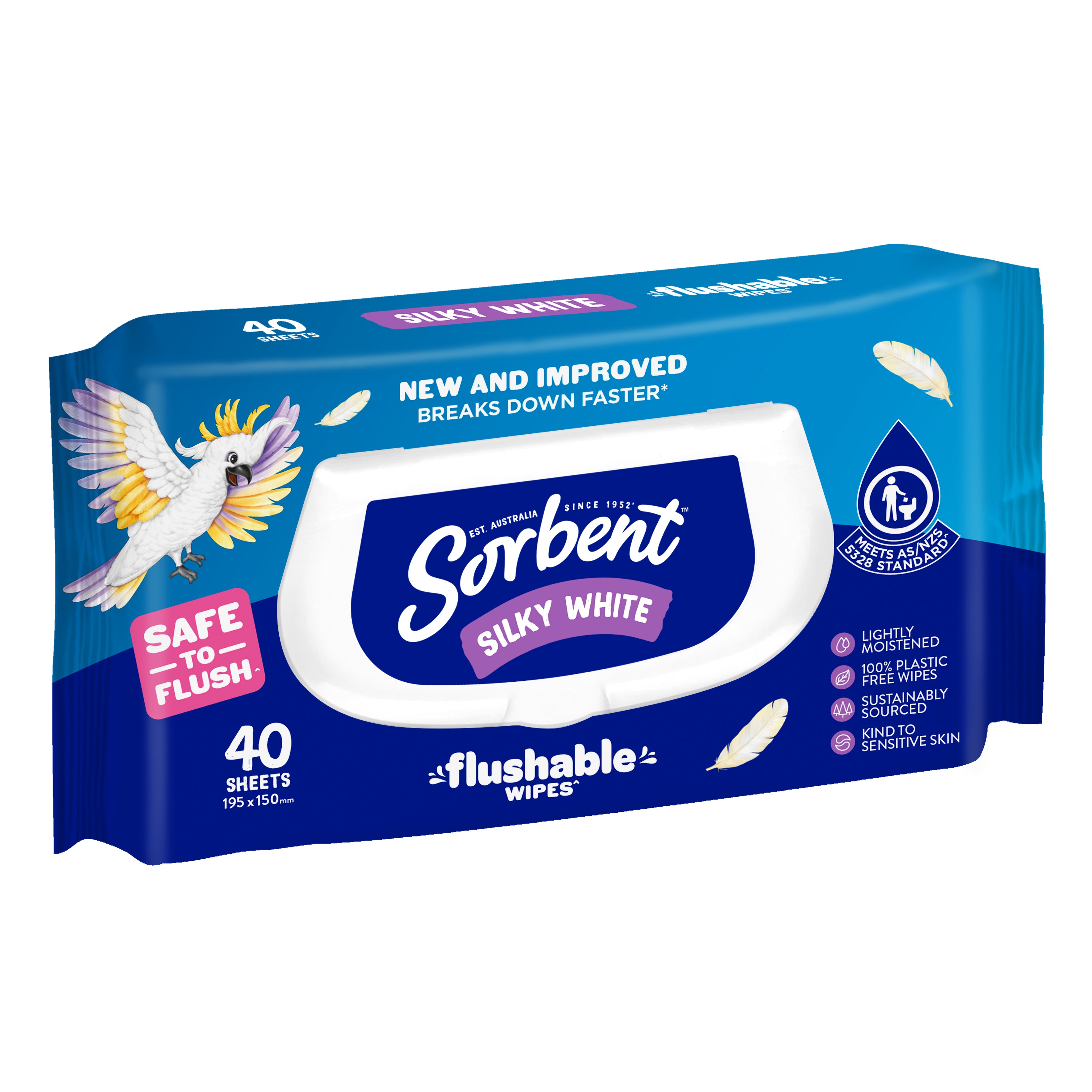 Silky White Flushable Wipes