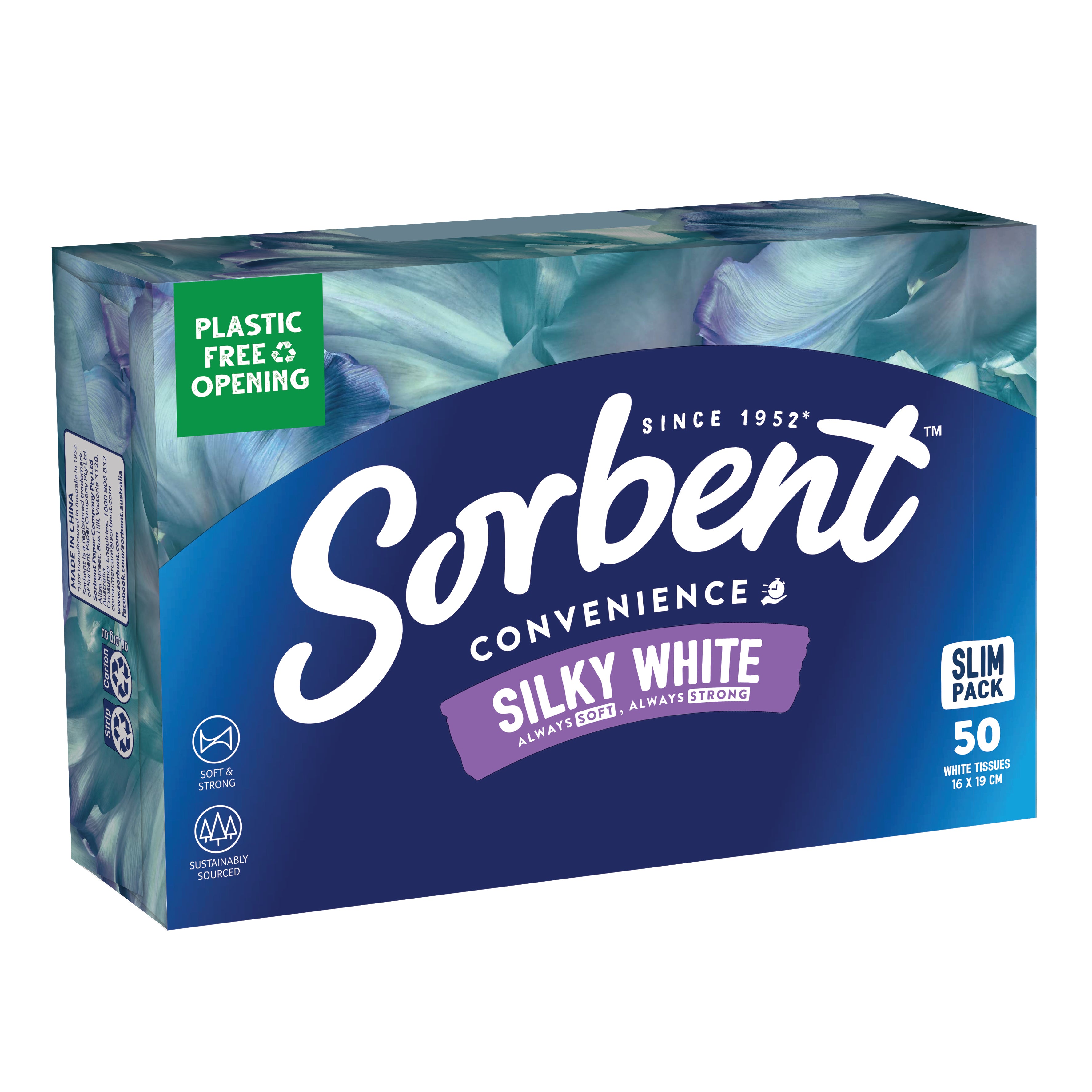 Sorbent Silky White Facial Tissue Convenience Packs