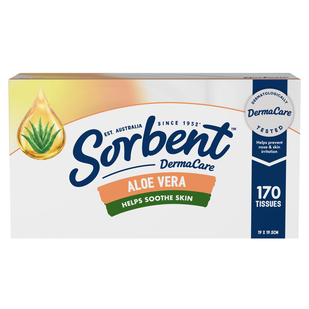 Sorbent DermaCare Ultra Soft Aloe Vera Facial Tissues - 170 pack