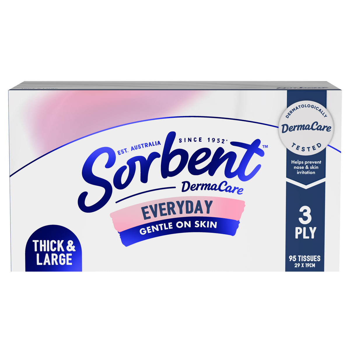 Sorbent DermaCare Thick & Large Facial Tissues - 95 pack