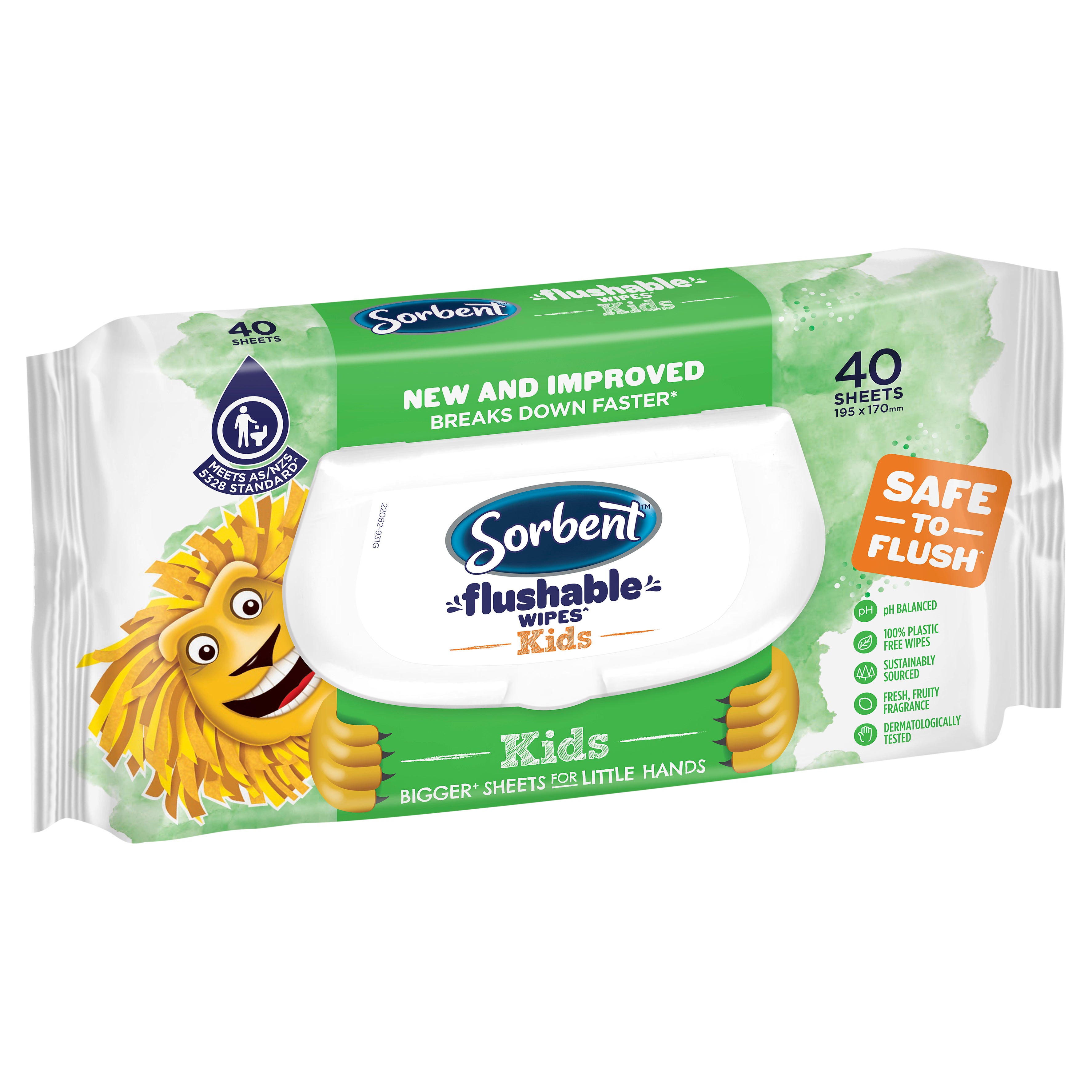 Sorbent Kids Flushable Wipes