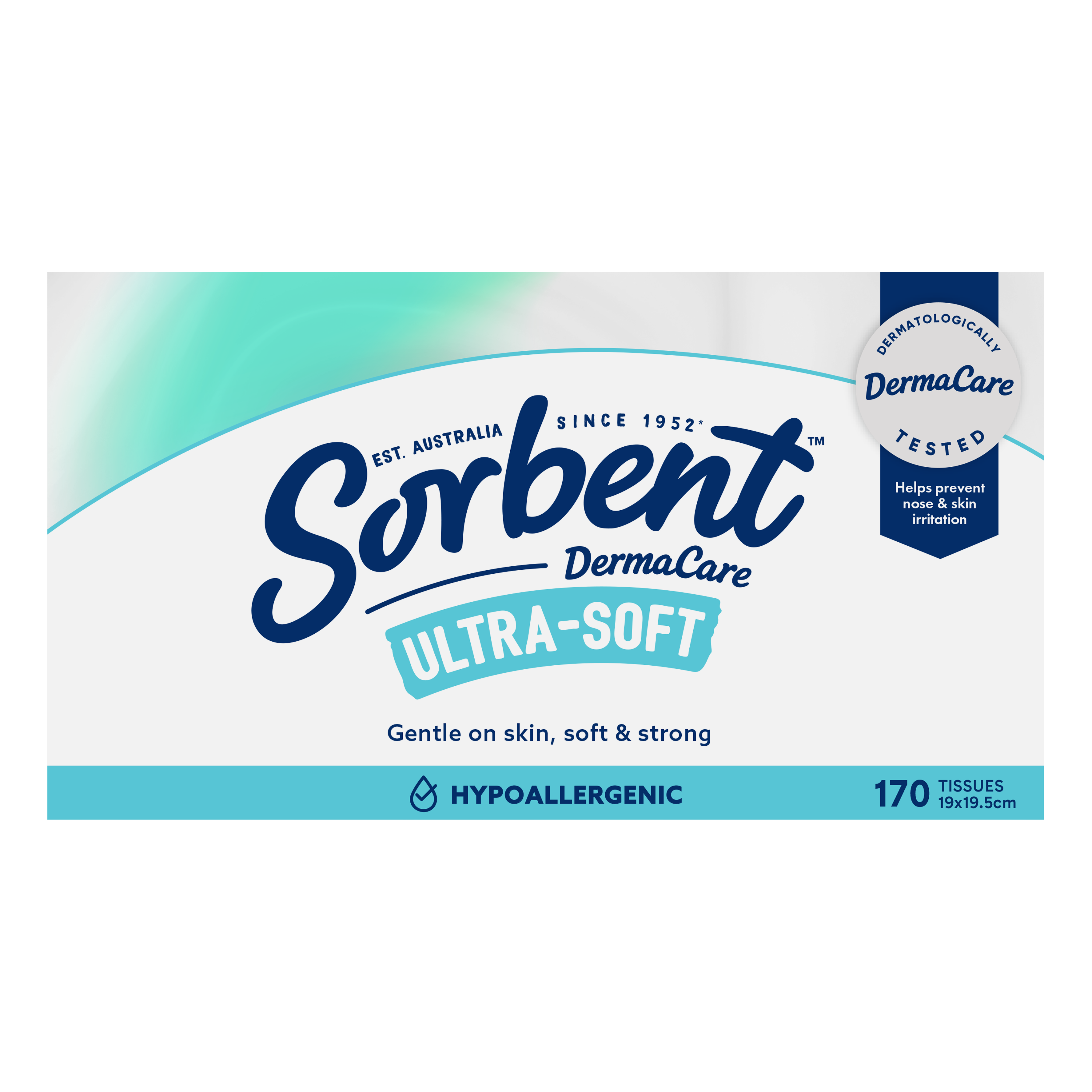 Sorbent DermaCare Ultra Soft Hypoallergenic Facial tissues - 170 pack