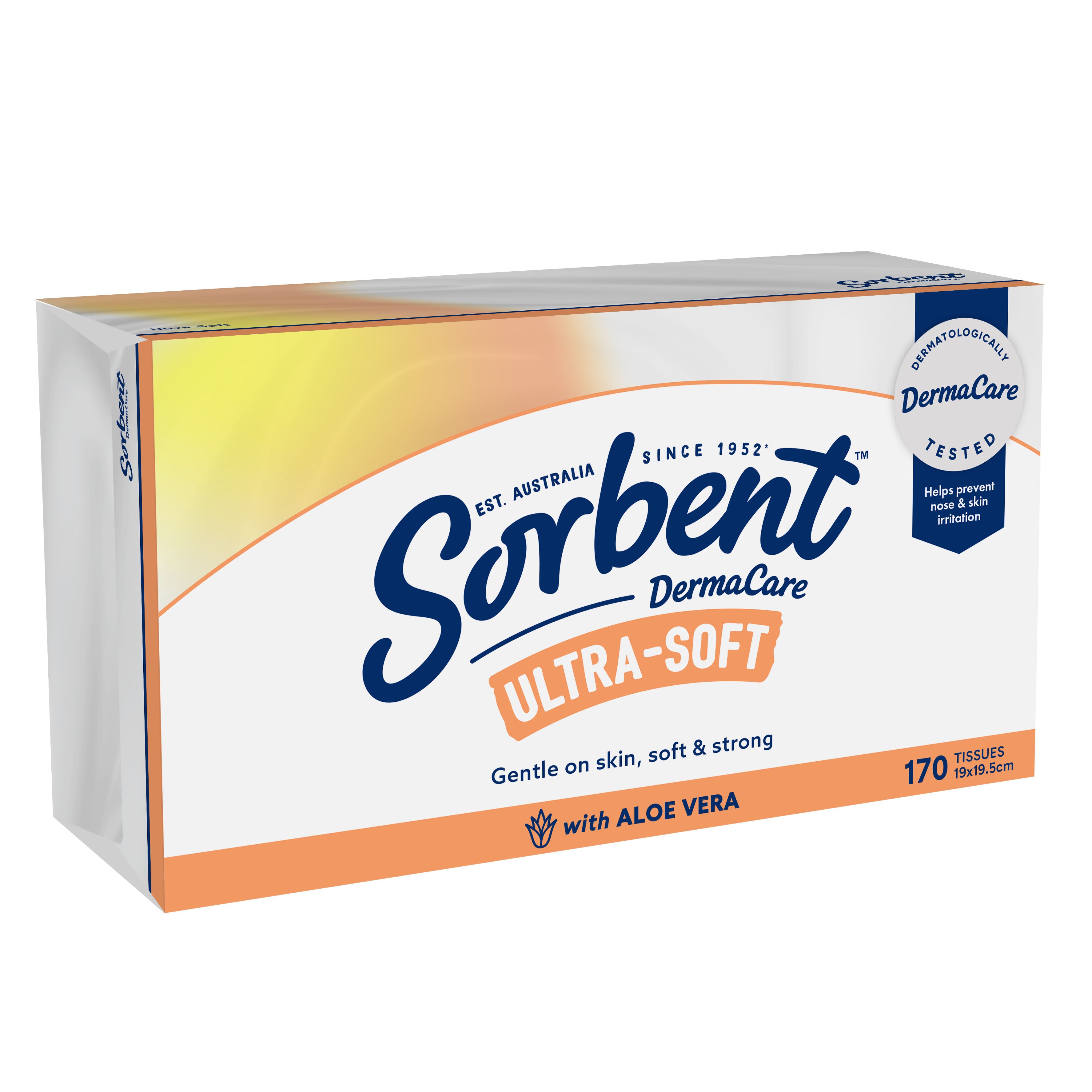Sorbent DermaCare Ultra Soft Aloe Vera Facial tissues 170 pack