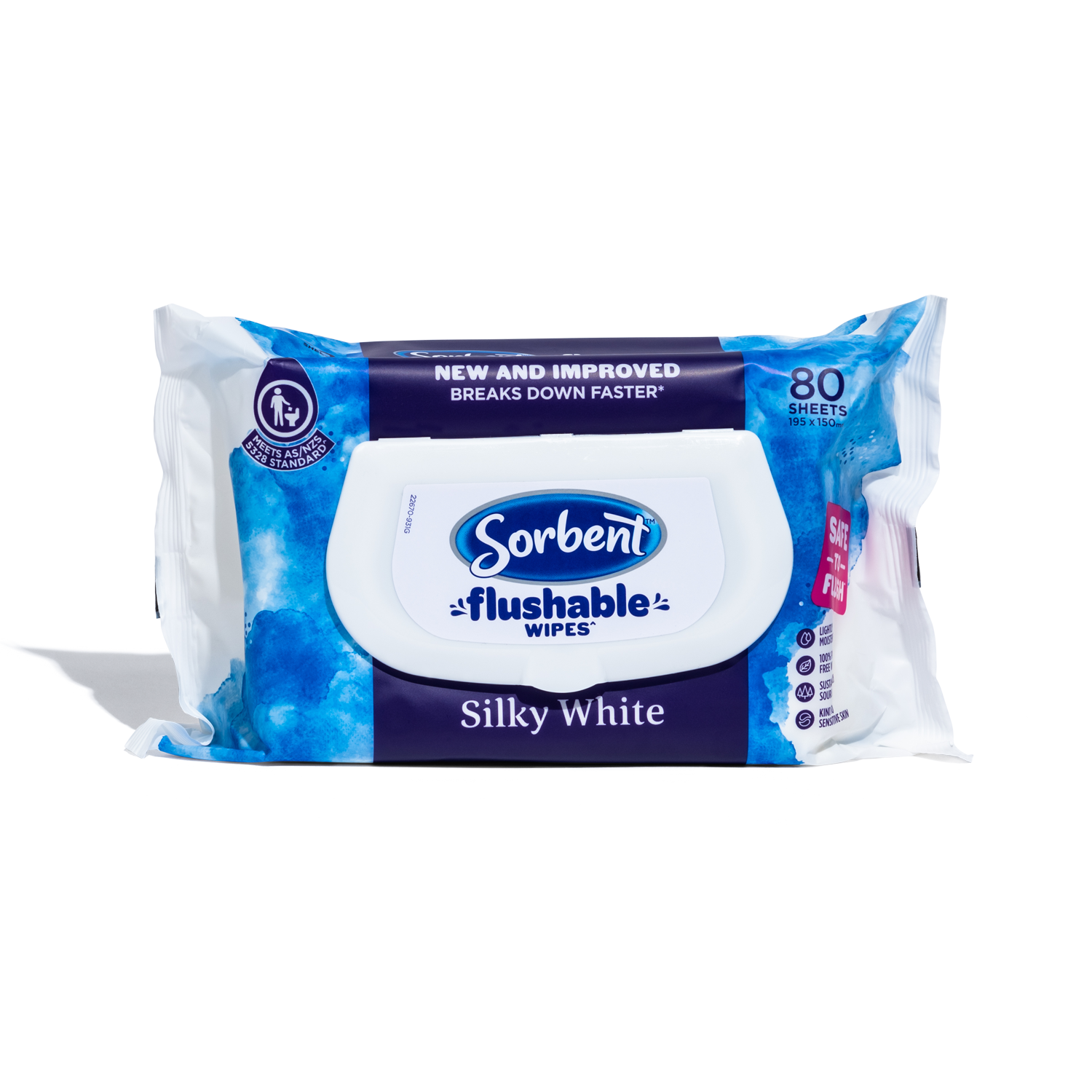 Silky White Flushable Wipes