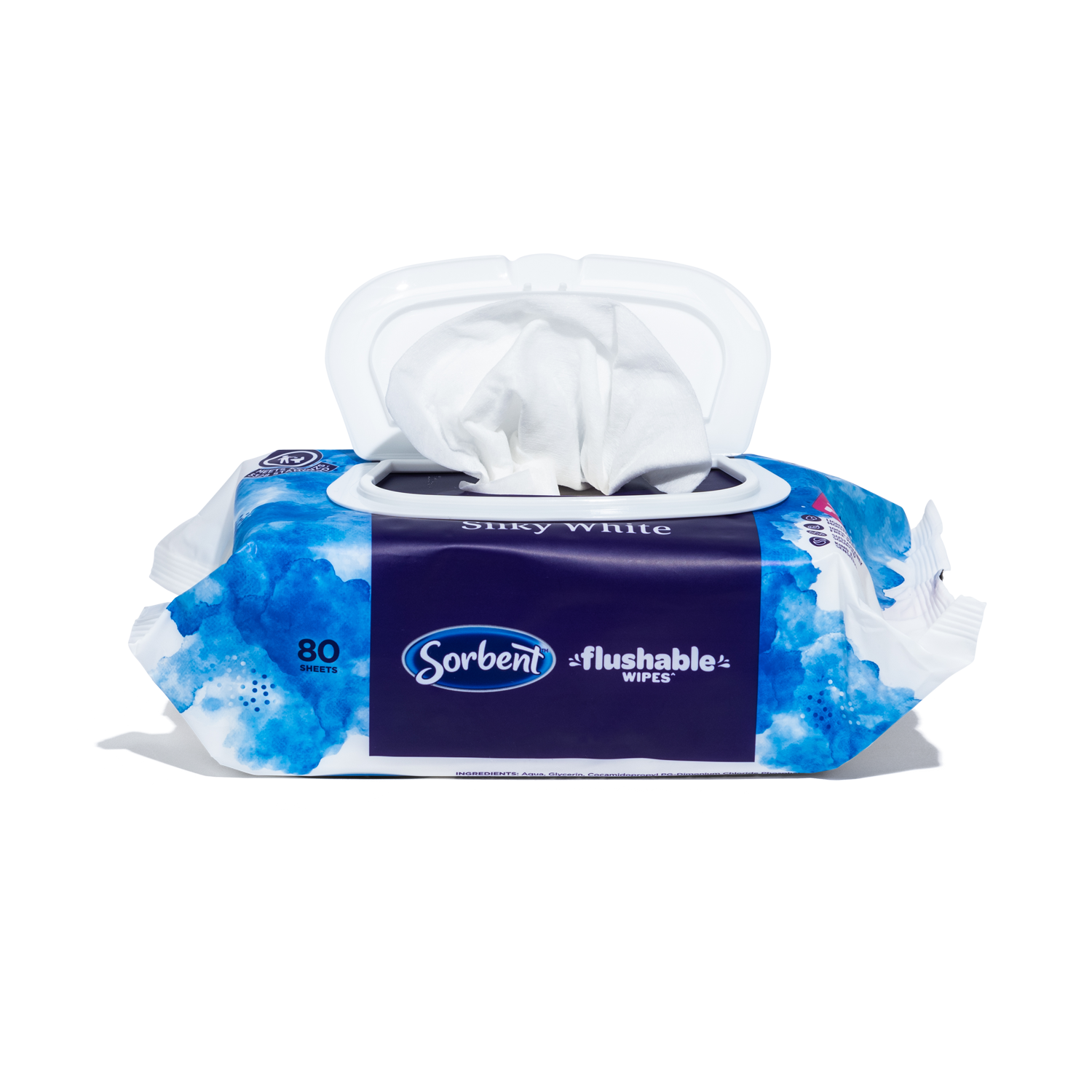 Silky White Flushable Wipes