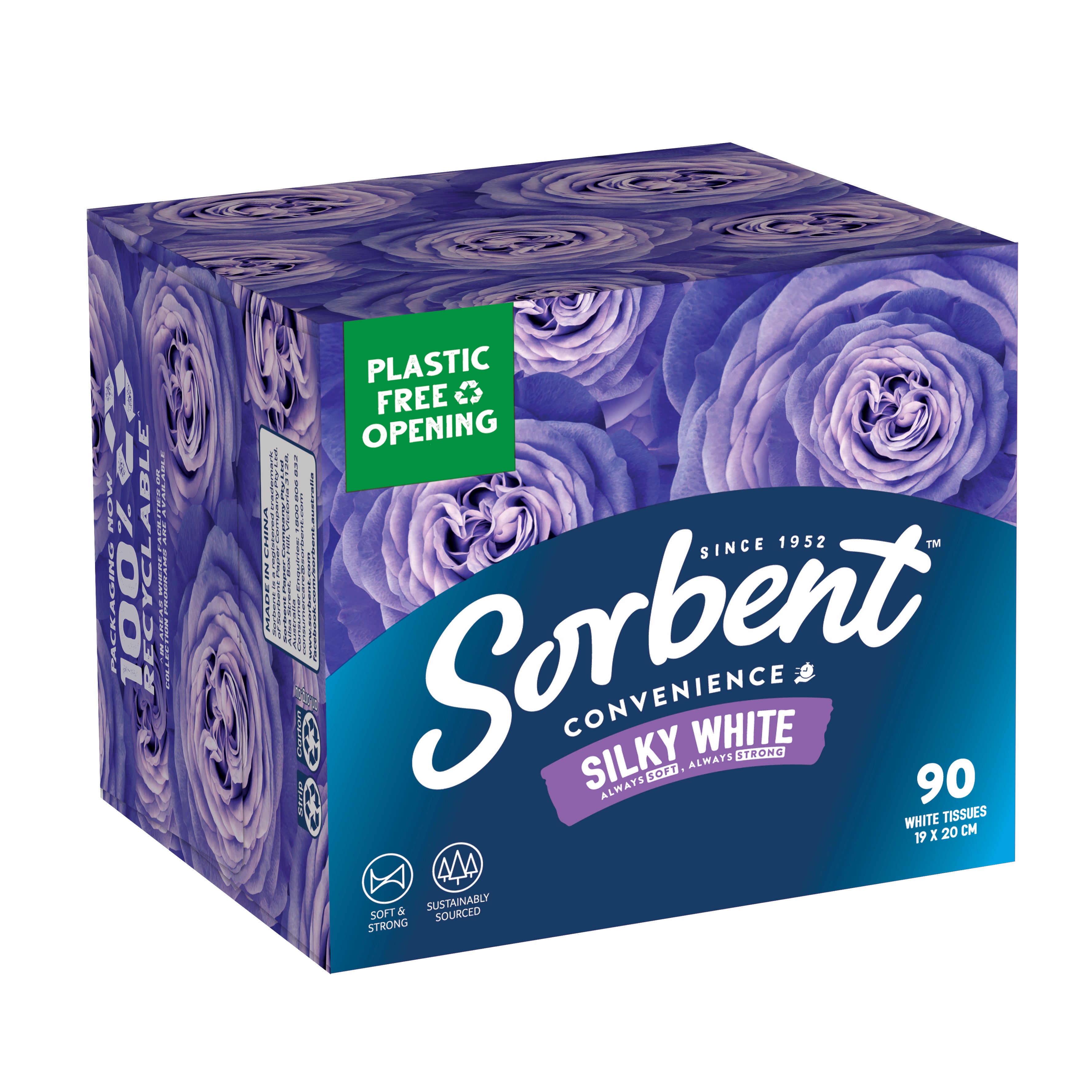 Sorbent Silky White Facial Tissue Convenience Packs