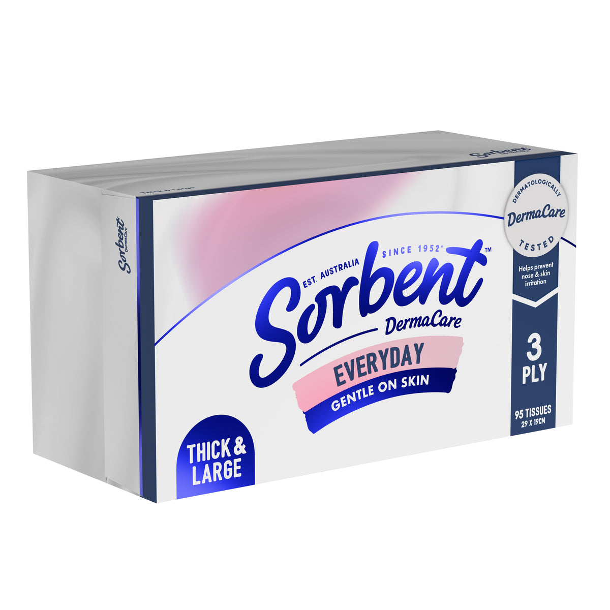 Sorbent DermaCare Thick & Large Facial Tissues - 95 pack