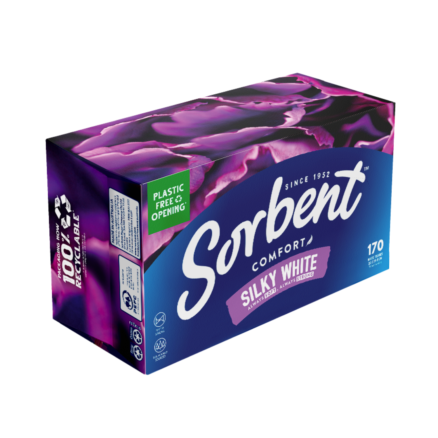 Sorbent Silky White Facial Tissues - 170