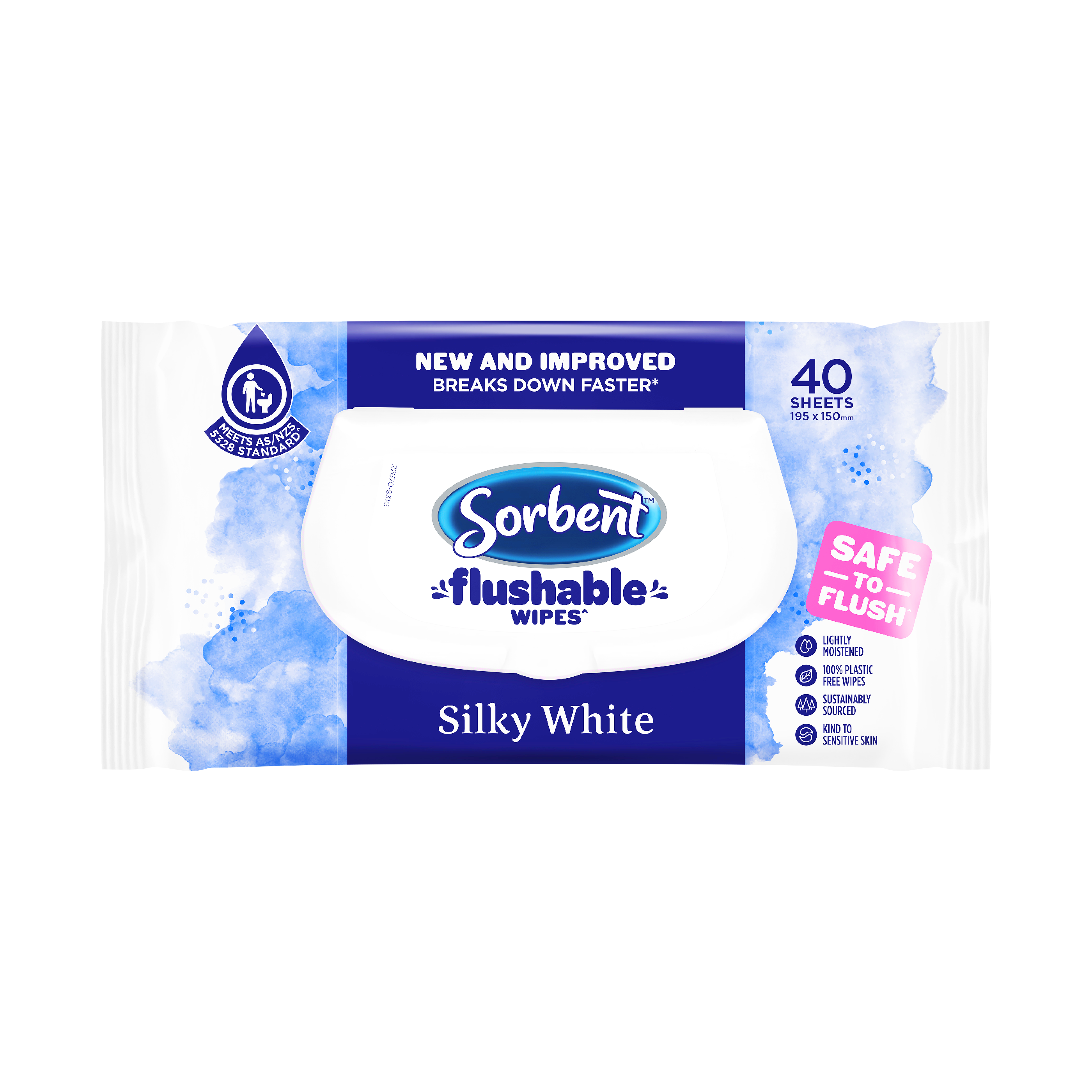 Silky White Flushable Wipes