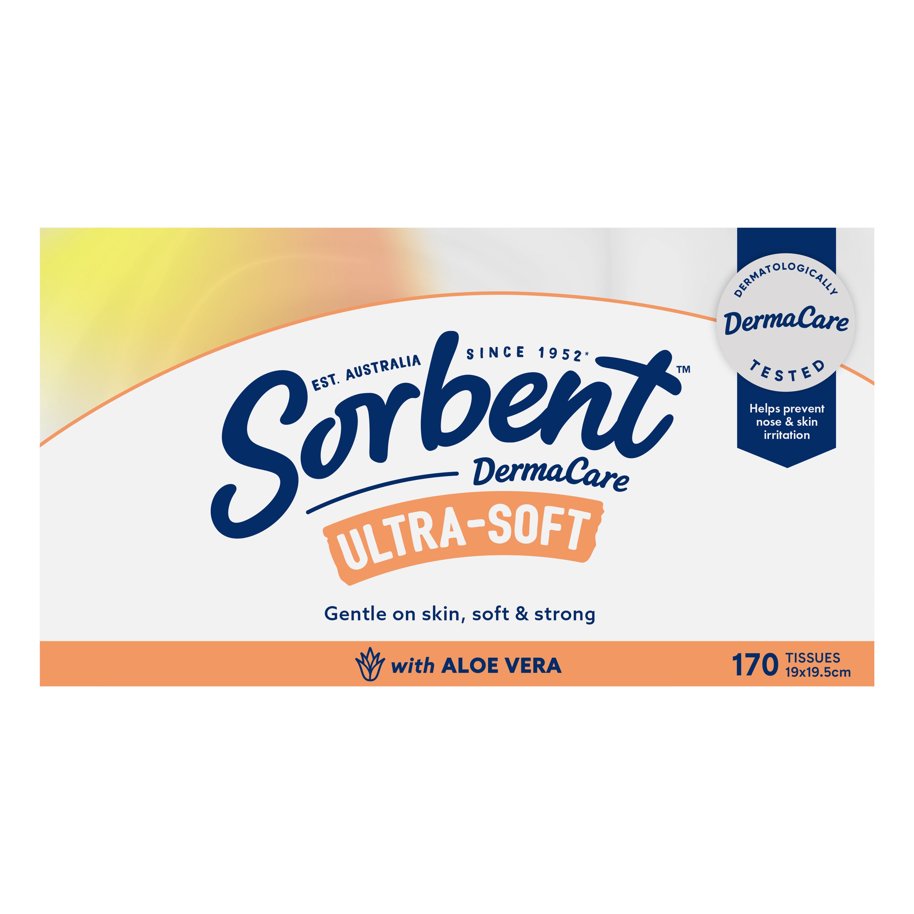 Sorbent DermaCare Ultra Soft Aloe Vera Facial tissues 170 pack