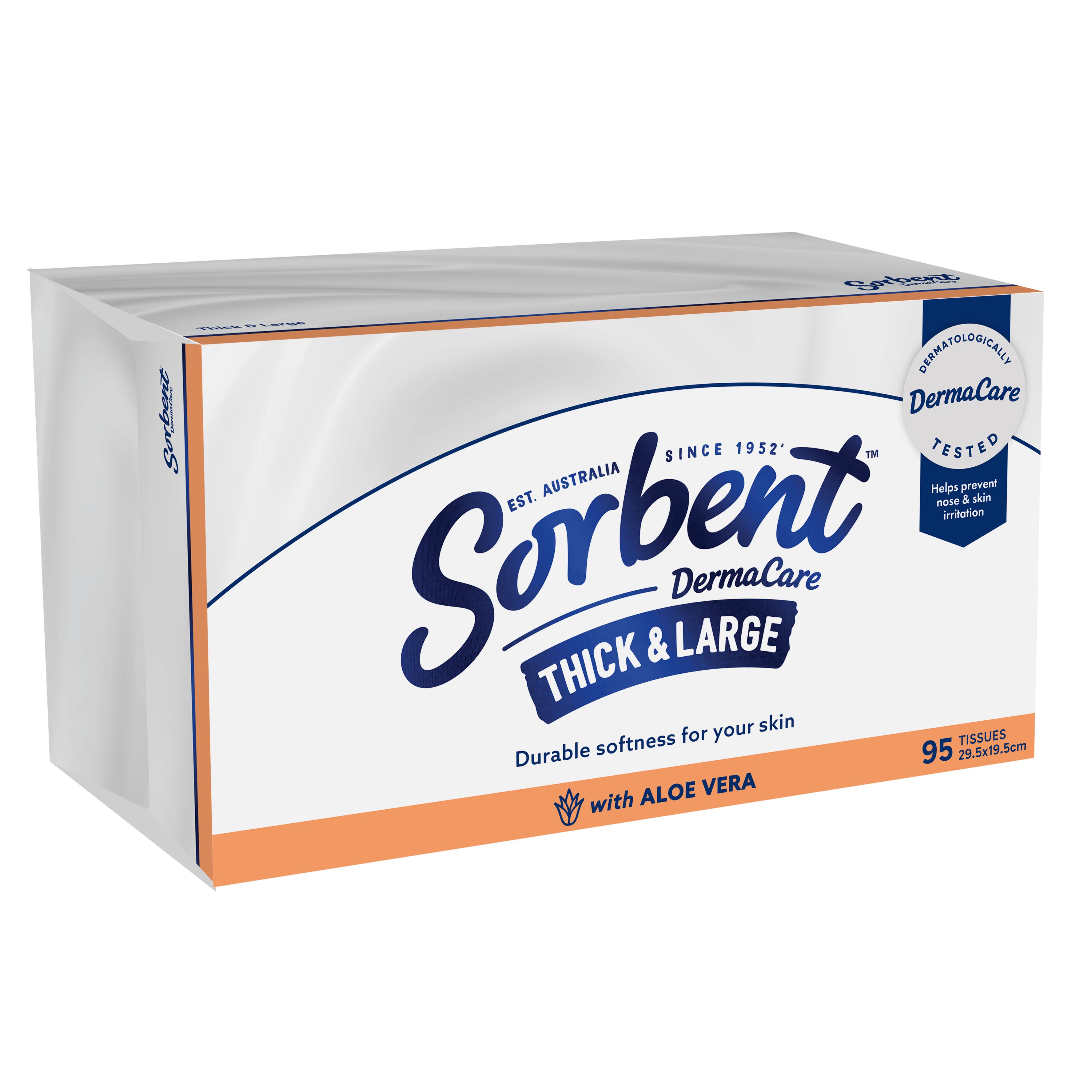 Sorbent DermaCare Aloe Vera Thick & Large Facial Tissues - 95 Sheets