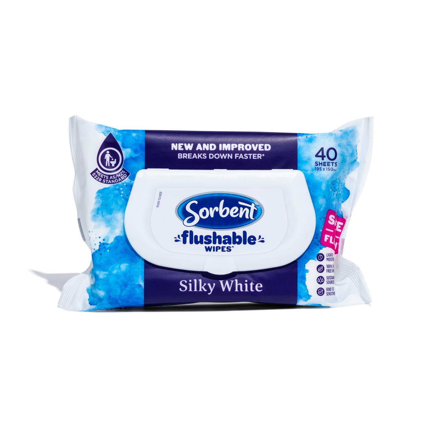 Silky White Flushable Wipes