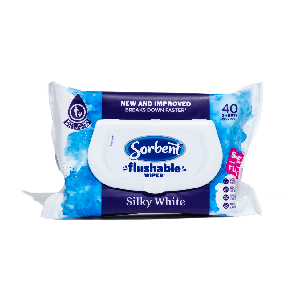 Silky White Flushable Wipes
