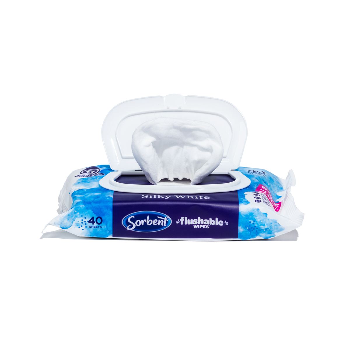 Silky White Flushable Wipes