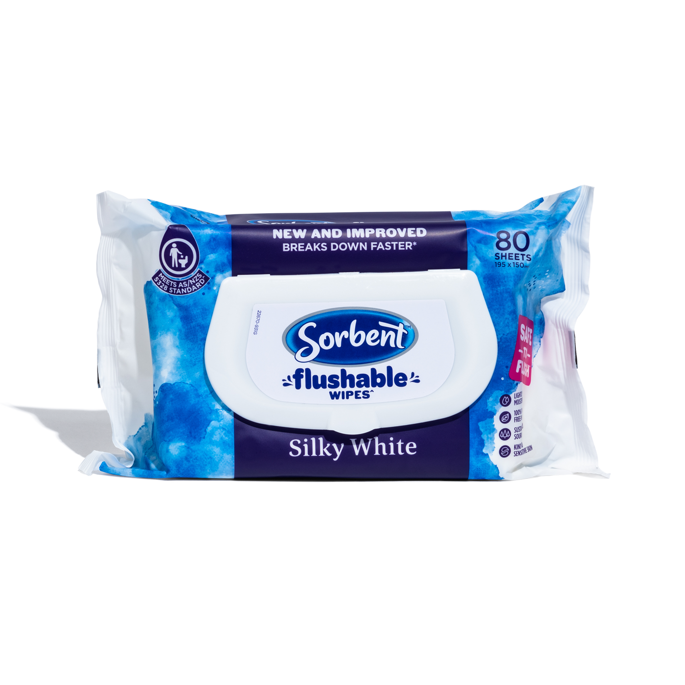 Silky White Flushable Wipes