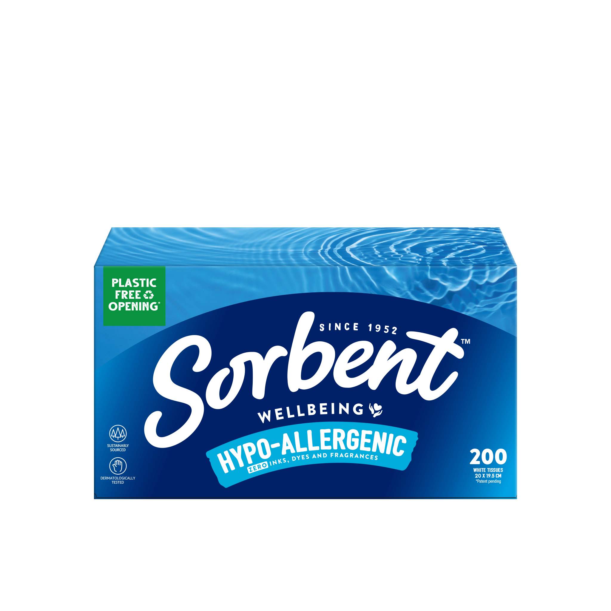 Sorbent Hypo-Allergenic Facial Tissues - 200 Pack